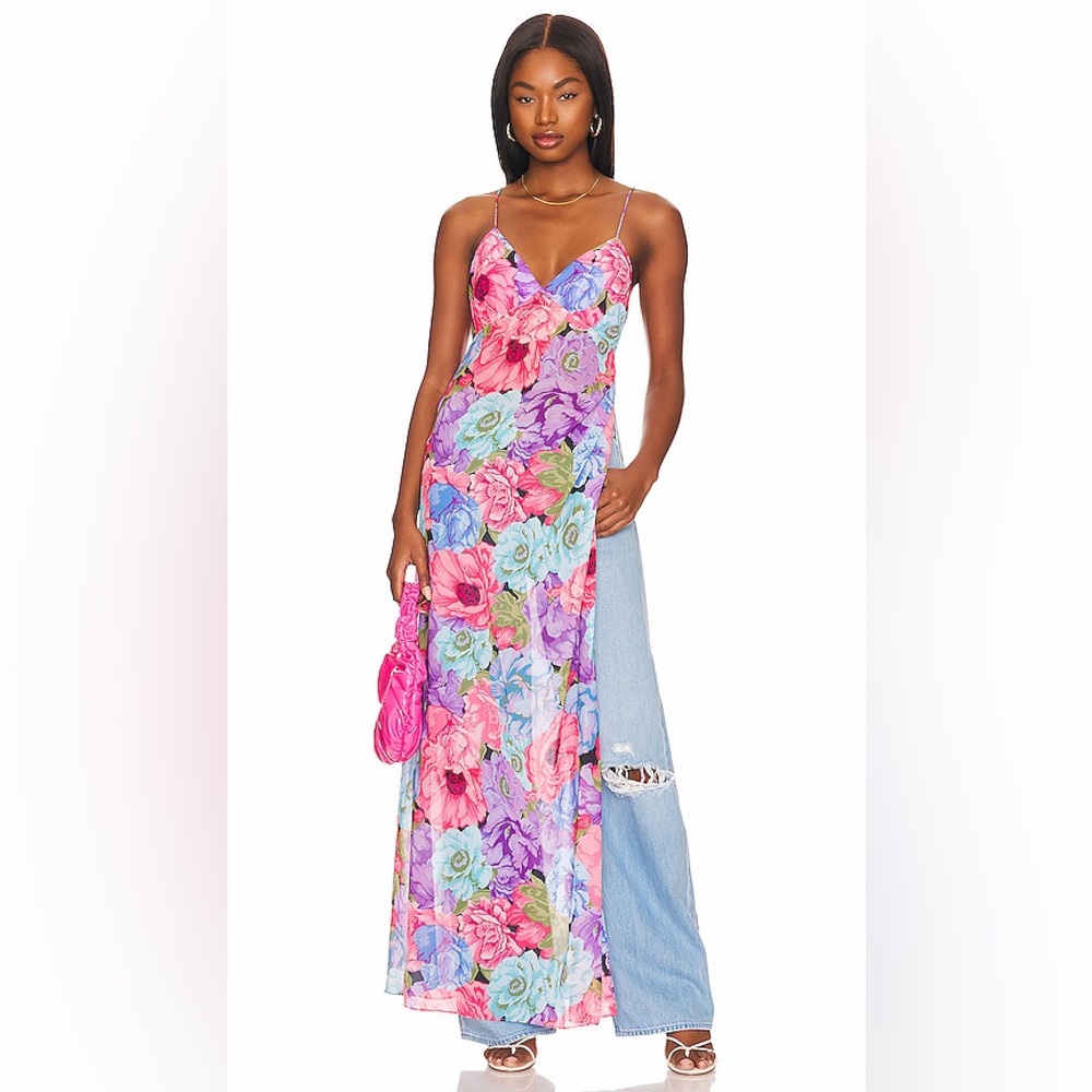 Lovers + Friends Wilshire Maxi Tank Floral NWT Size XS